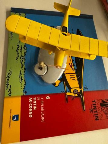 Kuufje vliegtuig 1:43 geel dubbeldekker uit kuifje in afrika beschikbaar voor biedingen