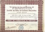 " Francita" - 1932, Postzegels en Munten, Aandelen en Waardepapieren, 1920 tot 1950, Ophalen of Verzenden, Aandeel