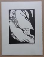 ROLAND TOPOR / KAFKA ONDERWERELD / ZW-W LINOSNEDE / 38x28cm, Ophalen of Verzenden