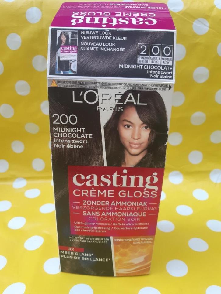 Semi-permanente haarverf L'Oréal Casting Crème Gloss 200 Mid, Handtassen en Accessoires, Uiterlijk | Haarverzorging, Nieuw, Overige typen