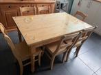 Table et 6 chaises bois massif, Maison & Meubles, Utilisé, 4 à 6 chaises