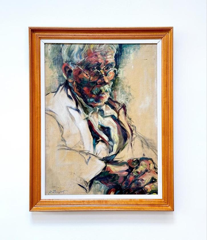 Portrait of a man « DECLYN DU JOUR » oil on canvas, Antiek en Kunst, Kunst | Schilderijen | Modern, Ophalen of Verzenden