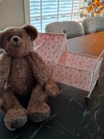 Oude beer met metalen bedje, Collections, Ours & Peluches, Enlèvement ou Envoi, Utilisé