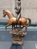 Belle statue ancienne d'un soldat à cheval, Antiquités & Art, Antiquités | Bronze & Cuivre, Enlèvement ou Envoi