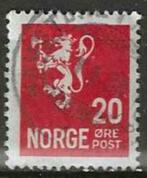 Noorwegen 1926-1929 - Yvert 115 - Leeuw en waardecijfer (ST), Timbres & Monnaies, Timbres | Europe | Scandinavie, Norvège, Affranchi