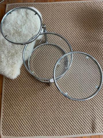 Vintage glass table, leitmotiv, swivel beschikbaar voor biedingen