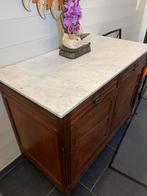 Meuble bois et marbre blanc, Maison & Meubles, Enlèvement, Utilisé, Chêne