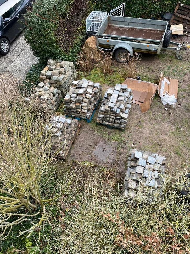 Oude straatstenen, Tuin en Terras, Tegels en Klinkers, Gebruikt, Overige typen, Natuursteen, Ophalen