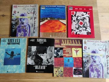 Basgitaar/Gitaarboeken Nirvana en Red Hot Chili Peppers