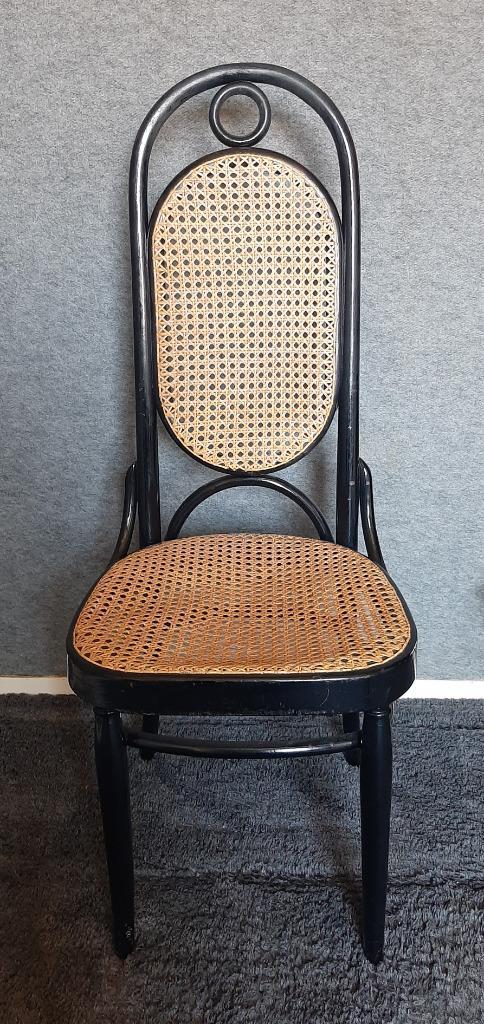 Thonet eetkamerstoel(en) Long John zwart gelakt, Huis en Inrichting, Stoelen, Gebruikt, Vijf, Zes of meer stoelen, Hout, Riet of Rotan