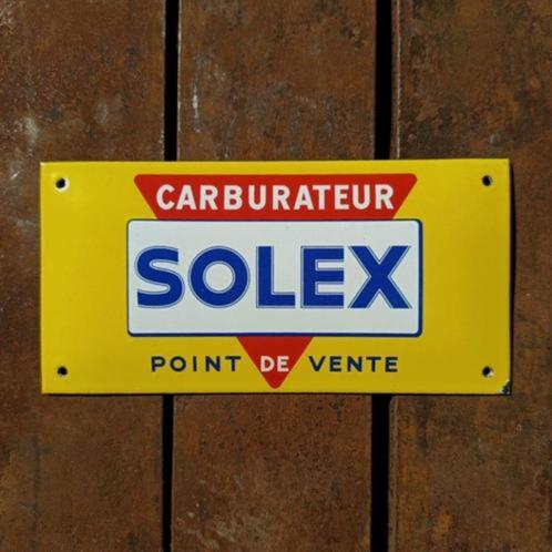 Emaille Schild SOLEX Carburateur Dealer Reclamebord Plaque, Verzamelen, Merken en Reclamevoorwerpen, Gebruikt, Reclamebord, Verzenden