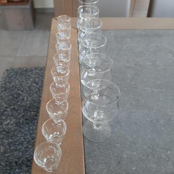 Irisch Coffee glazen + kleine borrelglaasjes beschikbaar voor biedingen
