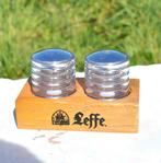 salière et poivrière Leffe sur socle de bois, Verzamelen, Biermerken, Ophalen of Verzenden, Zo goed als nieuw, Overige typen, Leffe