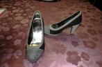 (28) - escarpins femme p.37 noir gris - chausséa -, Kleding | Dames, Schoenen, Chausséa, Pumps, Zwart, Ophalen of Verzenden