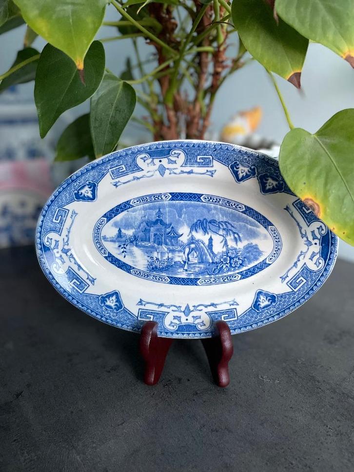 Antiek Boch Frères "Yeddo" serveerschaal, Antiek en Kunst, Antiek | Keramiek en Aardewerk, Ophalen