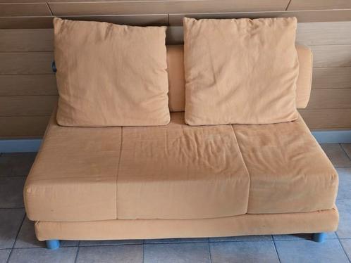tweezit-zetel/slaapbank, Huis en Inrichting, Slaapkamer | Slaapbanken, Gebruikt, 90 cm, Tweepersoons, Ophalen