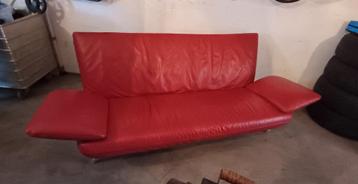 Lederen sofa rood