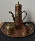 Plateau met Filterkan , suiker- en melkpot, Ophalen of Verzenden, Koper