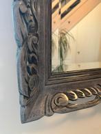 Spiegel grijs gesculpteerd kader, Antiek en Kunst, Ophalen