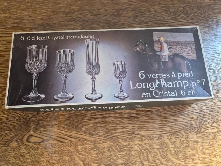 Cristal d’Arques Longchamp N7 kristallen glazen – set van 6, Collections, Porcelaine, Cristal & Couverts, Comme neuf, Verre ou Verres