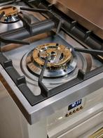 🔥Luxe Fornuis Boretti 90 cm crème + messing 300 C oven, 60 cm of meer, 5 kookzones of meer, Vrijstaand, 90 tot 95 cm
