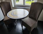 Table de Bistro 78 cm Mosaïque pour Ext, Int avec 2 chaises, Maison & Meubles, Chaises, Comme neuf, Métal, Noir, Enlèvement ou Envoi