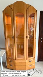 Vitrine en bois massif avec lampes, 100 à 150 cm, Enlèvement, Utilisé, 200 cm ou plus