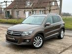 Volkswagen Tiguen 2.0TDI Highline Leder Navi Trekhaak, Auto's, Volkswagen, Euro 5, Monovolume, Zwart, Bruin