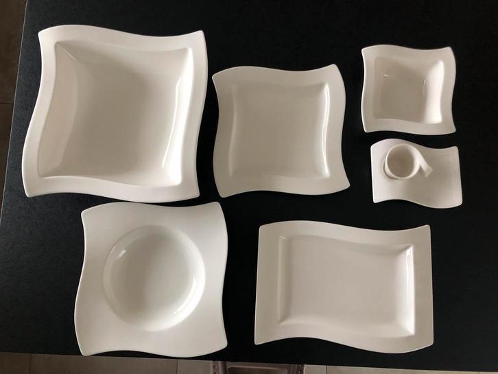 Eetservies New Wave Villeroy & Boch, Huis en Inrichting, Keuken | Servies, Zo goed als nieuw, Compleet servies, Effen, Porselein