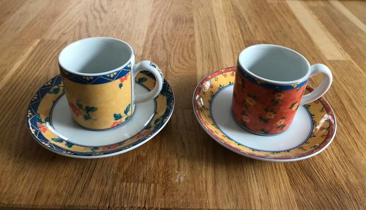 set Vista Alegre Portugal expresso kop en schotel, Huis en Inrichting, Keuken | Servies, Zo goed als nieuw, Kop(pen) en/of Schotel(s)