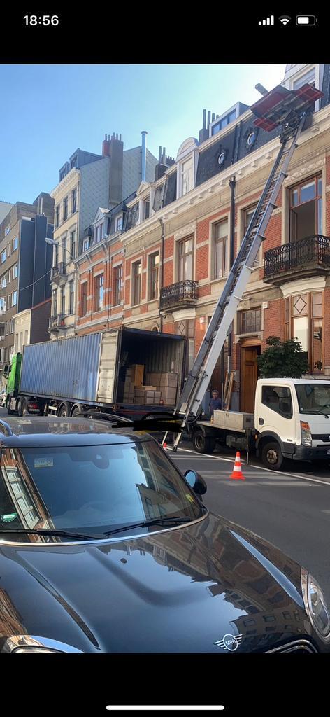 Lift - déménagement - camion - ladderlift - Transport, Diensten en Vakmensen, Verhuizers en Opslag