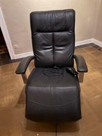 Zwarte lederen relaxzetel, Enlèvement, Comme neuf, Cuir