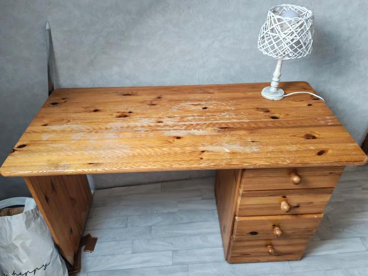 Bureau en bois de pin, Maison & Meubles, Bureaux, Utilisé, Bureau, Enlèvement