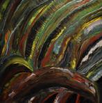 Peinture abstraite feuilles coulure, unique de joky kamo, Antiquités & Art, Enlèvement