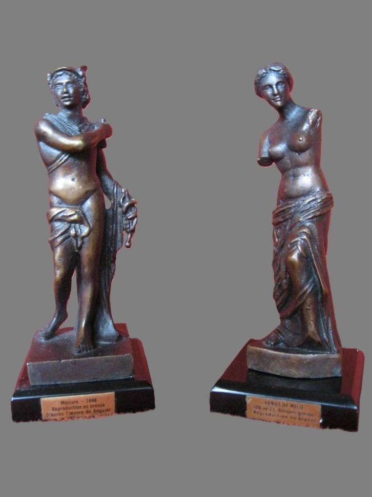Bronzen duo Milo Mercurius & Venus brons., Antiek en Kunst, Antiek | Brons en Koper, Brons, Ophalen