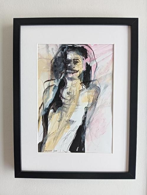 the shy model, Antiek en Kunst, Kunst | Schilderijen | Modern, Ophalen of Verzenden