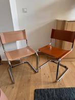Set van 8 vintage design eetkamerstoelen, Huis en Inrichting, Stoelen, Ophalen, Gebruikt, Bruin, Leer
