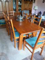 Table en chêne clair avec 8 chaises, Maison & Meubles, Tables | Tables à manger, Comme neuf, Chêne, Enlèvement