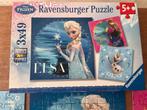 3 puzzels van Frozen in 1 doos, Ophalen, Zo goed als nieuw