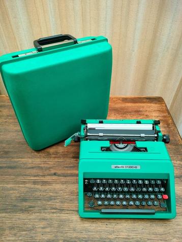 Typemachine Olivetti Studio 45. Jaar 1972. AZERTY. Turkoois., Enlèvement, Utilisé