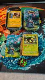 Pokémon mini tin met kaarten, Enlèvement ou Envoi, Comme neuf, Plusieurs cartes