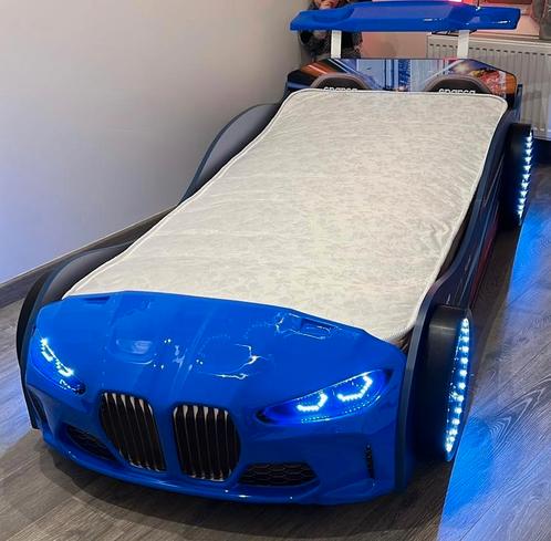 op voorraad, nieuw, Led kinderautobed beschikbaar, Kinderen en Baby's, Kinderkamer | Beddengoed, Zo goed als nieuw, Blauw, Ophalen of Verzenden