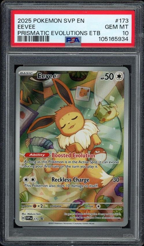 Eevee [ETB Promo] PSA 10 - SVP173 Scarlett and Violet Promo, Hobby en Vrije tijd, Verzamelkaartspellen | Pokémon, Zo goed als nieuw