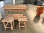 houten tafeltje met 2 stoelen, Huis en Inrichting, Nieuw, 100 tot 150 cm, Landelijk, Rechthoekig