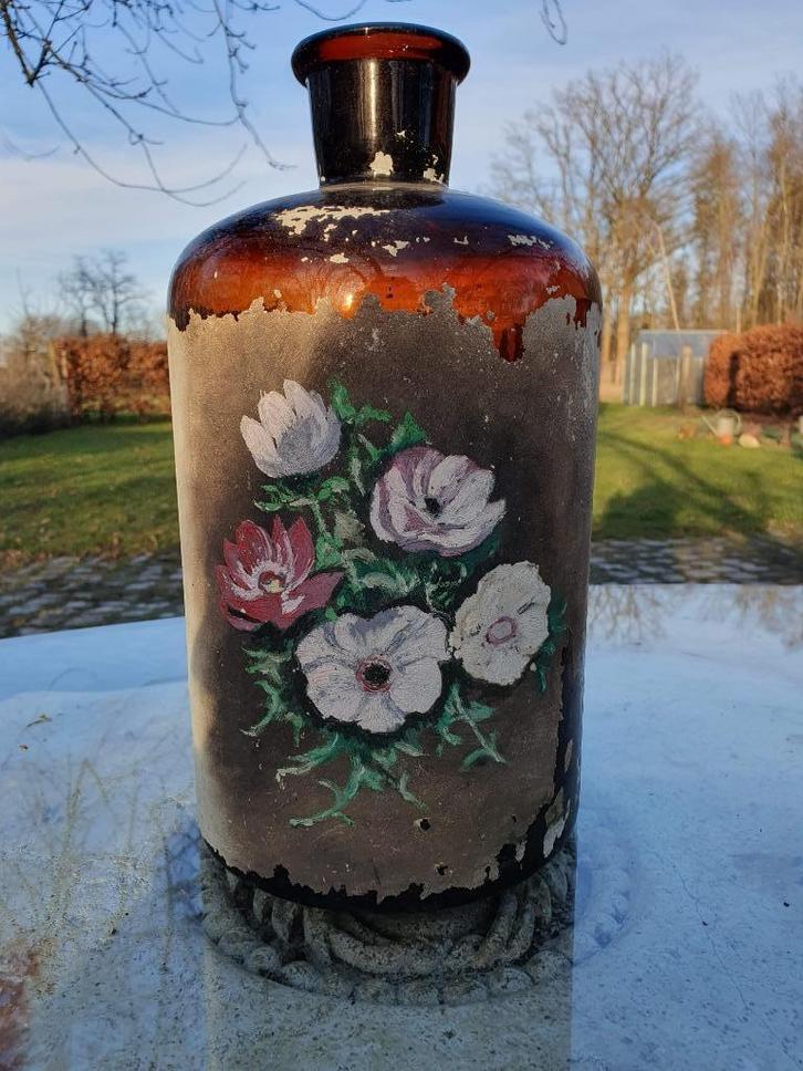 Kruik bruin glas 5 l vintage, Antiek en Kunst, Antiek | Glaswerk en Kristal, Ophalen of Verzenden