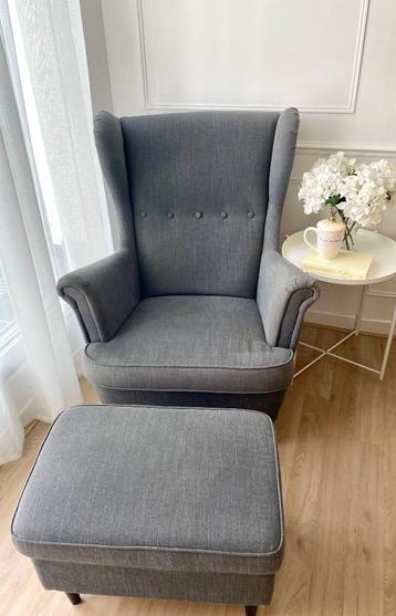 IKEA Strandmon fauteuil met voetenbank  beschikbaar voor biedingen