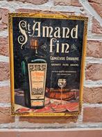Oud reclame bord Genever St Amand Fin, Verzamelen, Ophalen of Verzenden, Gebruikt, Reclamebord
