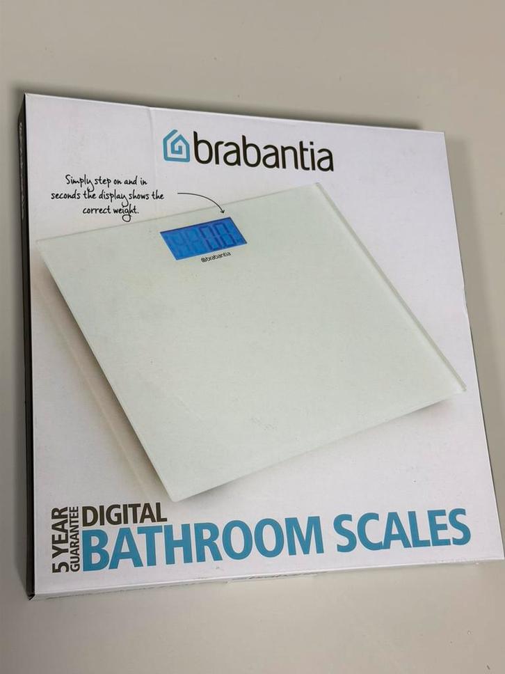 Pèse-personne numérique Brabantia 180kg maximum, blanc, neuf, Electroménager, Balances, Neuf, Digital, Pèse-personne, 1 à 500 grammes