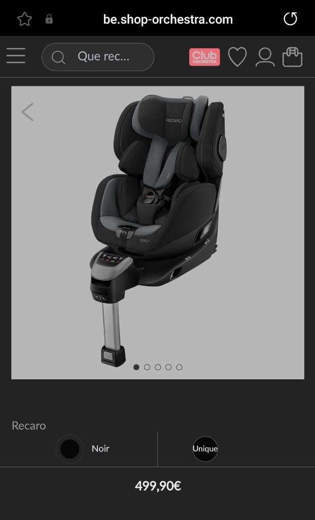 Recaro Zero 1 autostoeltje, Kinderen en Baby's, Autostoeltjes, Zo goed als nieuw, Overige merken, Isofix, Afneembare rugleuning