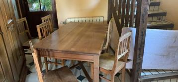 Table et chaises, Ophalen, 100 tot 150 cm, Eikenhout, 50 tot 100 cm